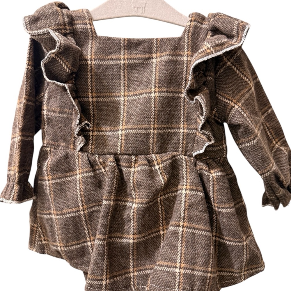 Baby Girl Plaid Long-Sleeve Dress, Size 6–12M (NWOT) - Picture 3 of 7